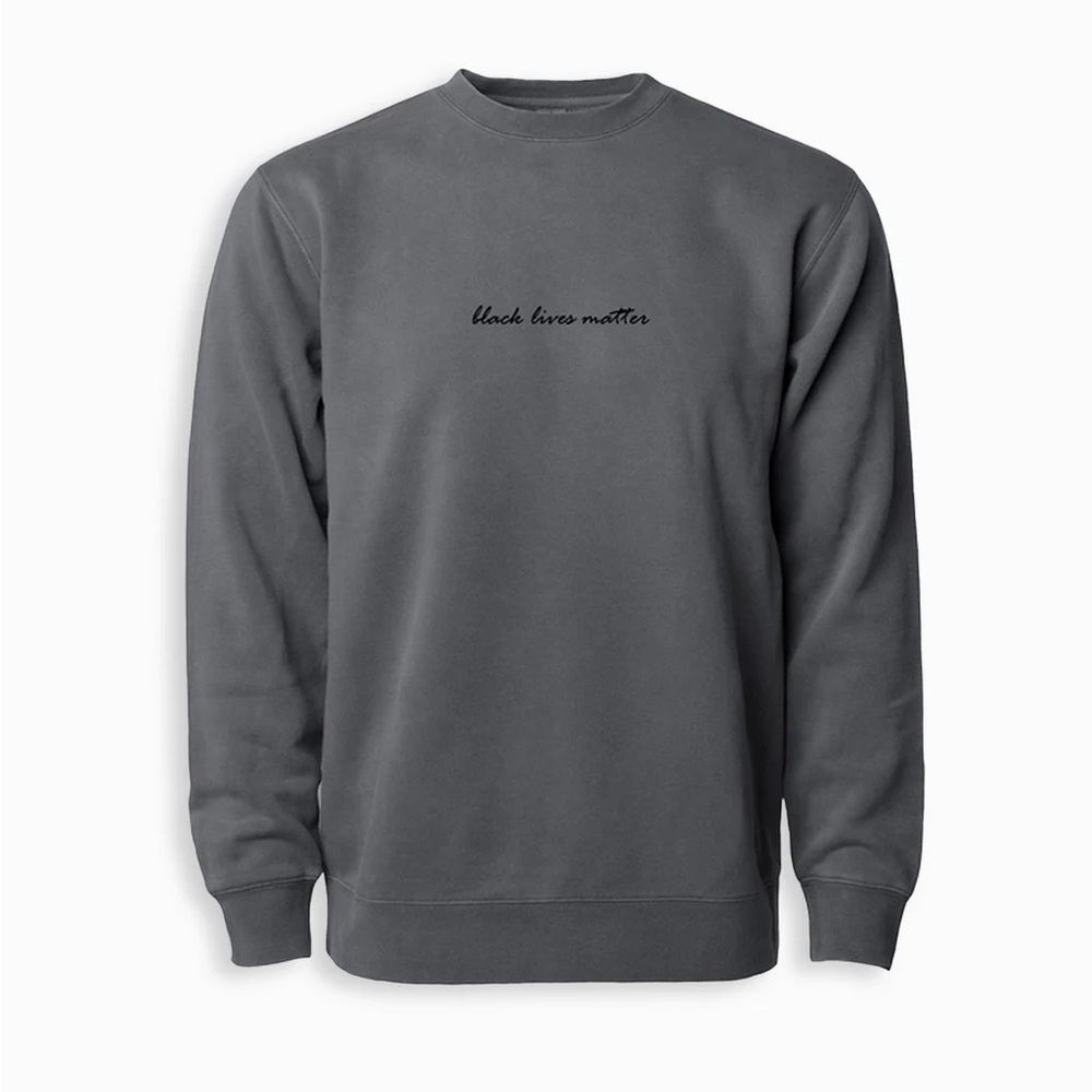 Grey "Black Lives Matter" crewneck sweatshirt from Phenomenal.